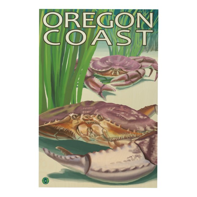 Oregon Coast Crab Wood Wall Decor (Front)