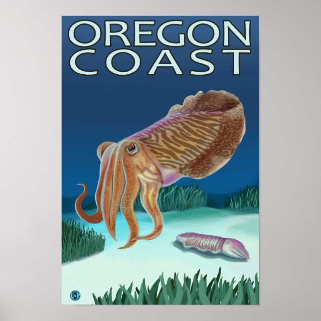 Oregon Coast Cuttlefish Poster (Front)