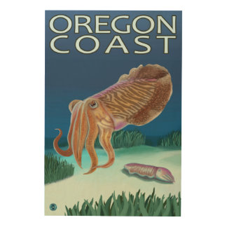 Oregon Coast Cuttlefish Wood Wall Decor
