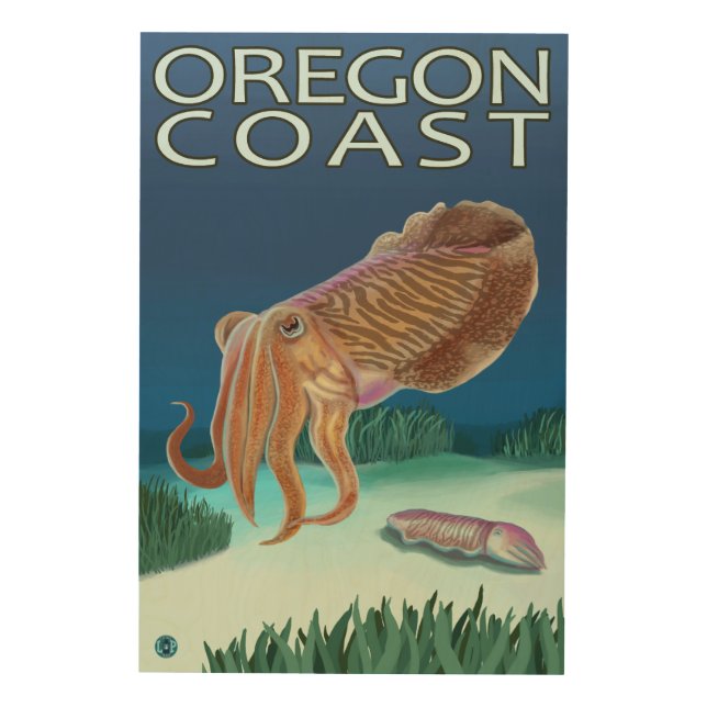 Oregon Coast Cuttlefish Wood Wall Decor (Front)