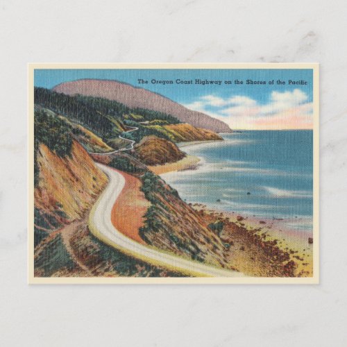 Oregon Coast Highway Vintage Postcard