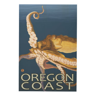 Oregon Coast Octopus Wood Wall Decor