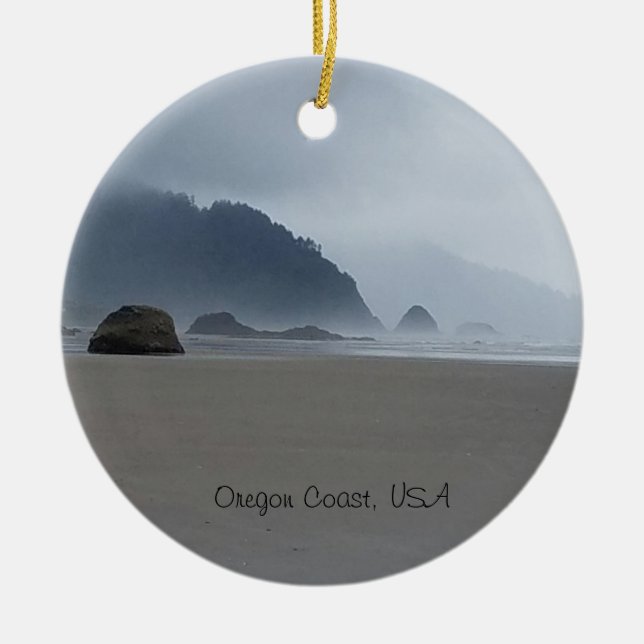 Oregon Coast Pacific Northwest Beach Ornament (Front)