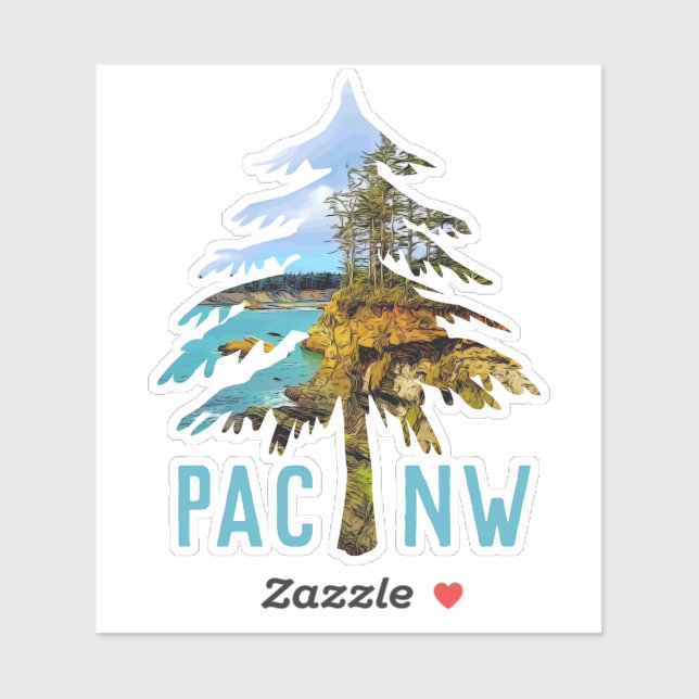 Oregon Coast PACNW Tree Cutout Sticker (Sheet)