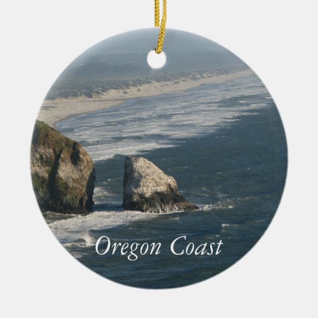 Oregon Coast Rocks Ceramic Ornament (Front)