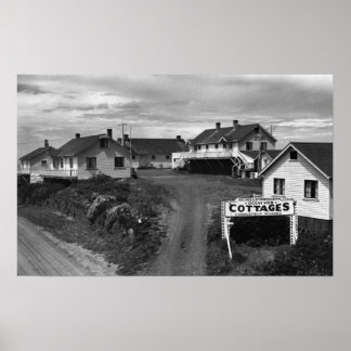 Oregon Coast Schellenbergers Ocean View Cottages Poster