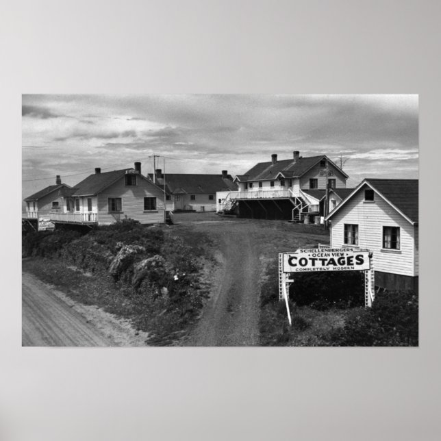 Oregon Coast Schellenbergers Ocean View Cottages Poster (Front)
