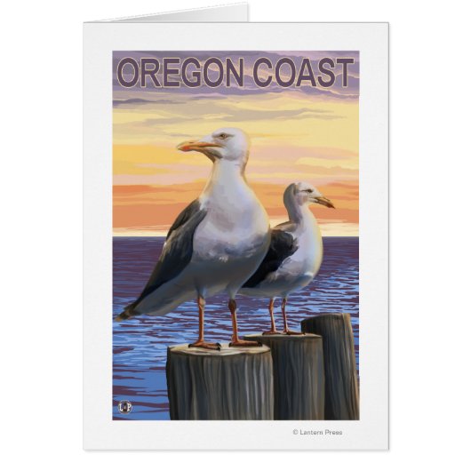 Oregon Coast Sea Gulls Cards (Front)