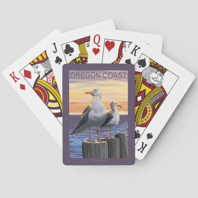 Oregon Coast Sea Gulls Poker Cards (Back)