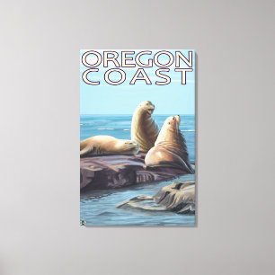 Oregon Coast Sea Lions Canvas Print
