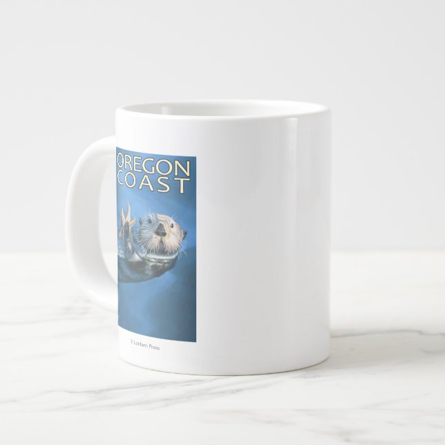 Oregon Coast Sea Otter Giant Coffee Mug (Front Left)