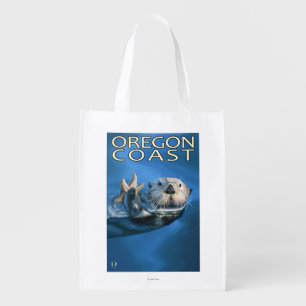 Oregon Coast Sea Otter Grocery Bag