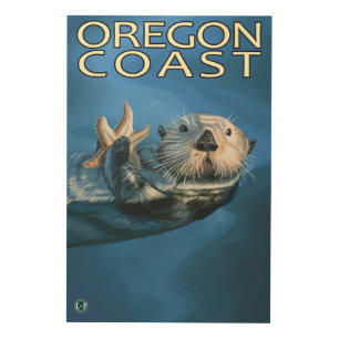 Oregon Coast Sea Otter Wood Wall Art