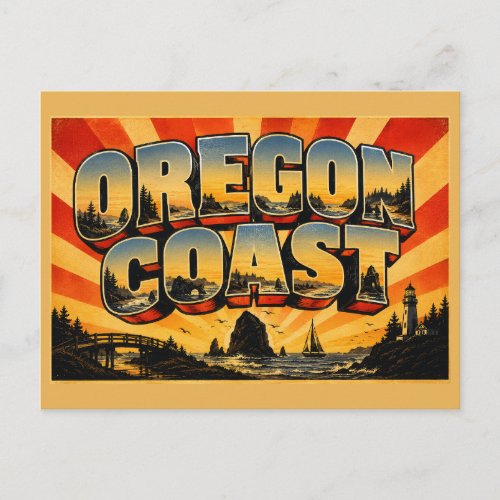 Oregon Coast Sea Stacks Pacific Ocean Art Postcard