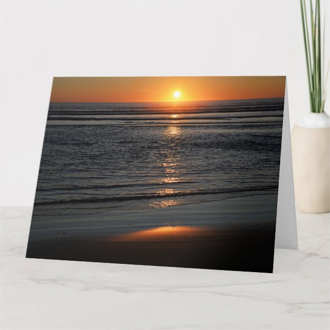 Oregon Coast Sunset Photo Greeting Card (Front)