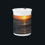 Oregon Coast Sunset Photo Porcelain Pitcher<br><div class="desc">Add this beach sunset photo to your beach kitchen decor with this practical and handy porcelain pitcher. Serve drinks,  display flowers or keep all your cooking utensils handy with this pretty porcelain pitcher with an Oregon Coast sunset photo.</div>