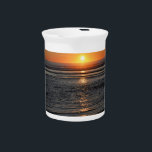 Oregon Coast Sunset Photo Porcelain Pitcher<br><div class="desc">Add this beach sunset photo to your beach kitchen decor with this practical and handy porcelain pitcher. Serve drinks,  display flowers or keep all your cooking utensils handy with this pretty porcelain pitcher with an Oregon Coast sunset photo.</div>