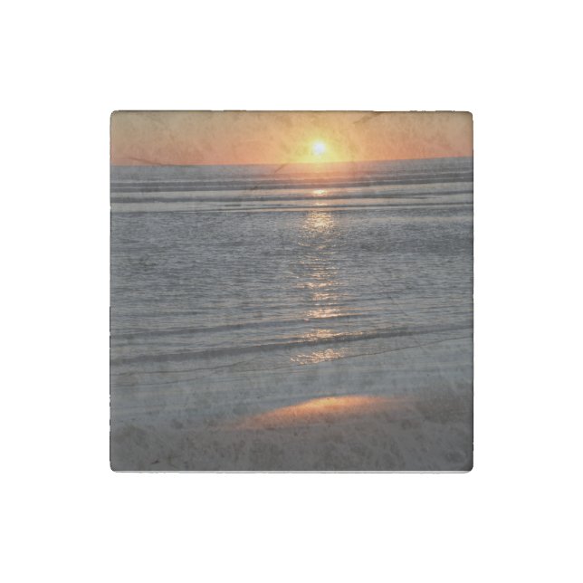 Oregon Coast Sunset Photo Stone Magnet (Front)