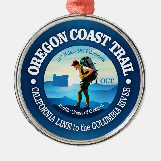 Oregon Coast Trail (C) Metal Ornament (Front)
