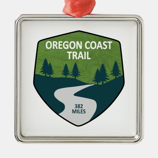 Oregon Coast Trail Metal Ornament (Front)