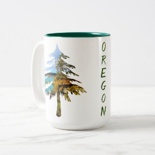 Oregon Coast Tree Customizable Two-Tone Coffee Mug