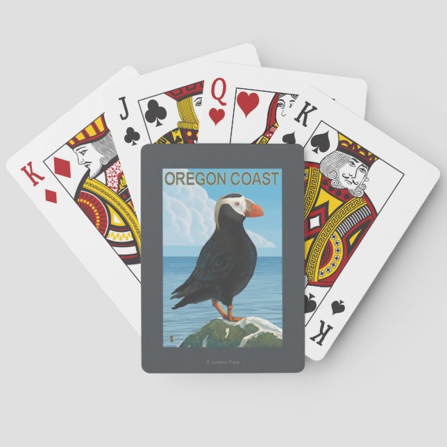 Oregon Coast Tufted Puffin Poker Cards (Back)