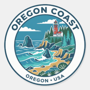 Oregon Coast USA Classic Round Sticker