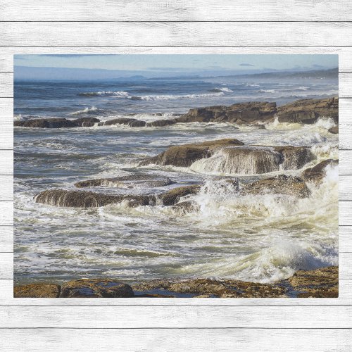 Oregon Coast Waves Rocks and Seafoam in Yachats Tissue Paper