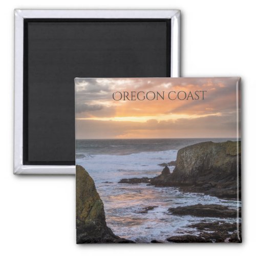 Oregon Coast Yaquina Sunset Ocean Photo Souvenir Magnet