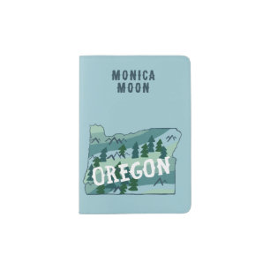 Oregon Colorful Custom Name Personalized State Passport Holder