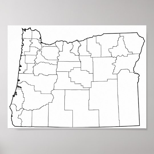 Oregon Counties Blank Outline Map Poster Zazzle Com   Oregon Counties Blank Outline Map Poster Re7f71bdde7de4584a02cda6cc5f6bdd1 Ebdts 8byvr 540 