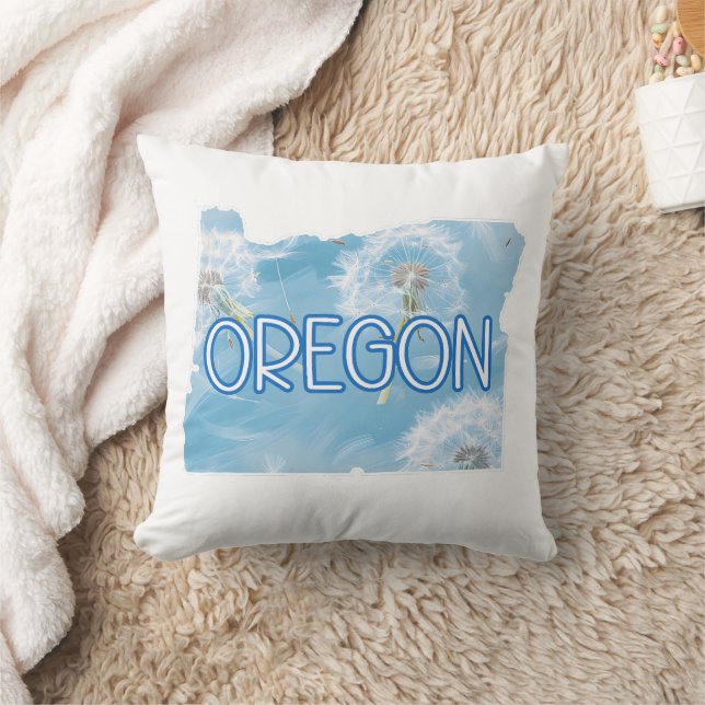 Oregon Dandelion Throw Pillow (Blanket)