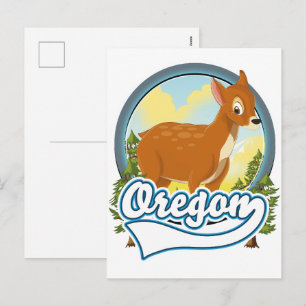 Oregon Deer travel logo Holiday Postcard