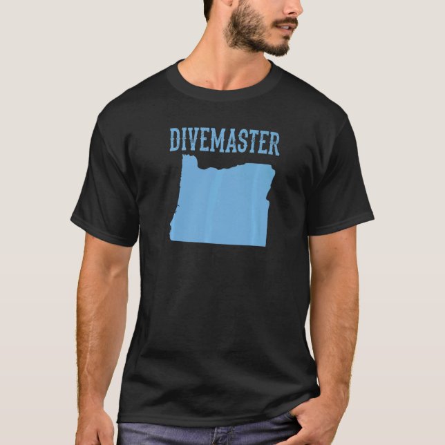 Oregon Divemaster Scuba Diving Instructor Dive Fla T-Shirt (Front)