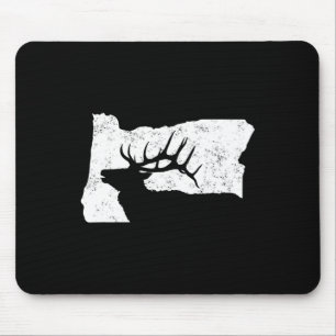 Oregon Elk Hunting Shirt - Bull Elk State Shape Mouse Pad