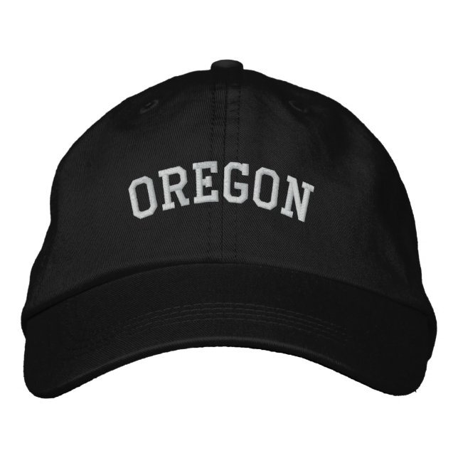 Oregon Embroidered Adjustable Cap Black (Front)