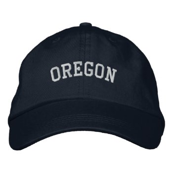 Oregon Embroidered Adjustable Cap Navy Blue by Americanliberty at Zazzle