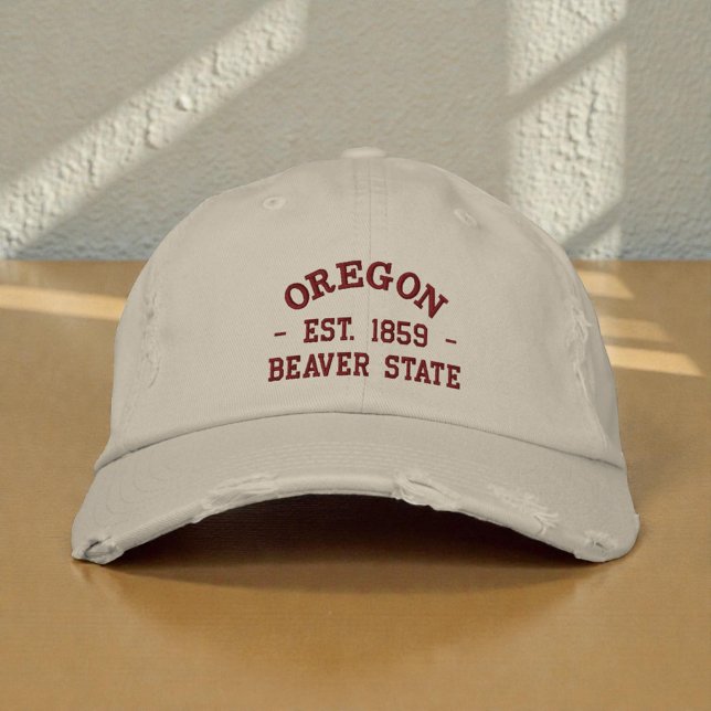 Oregon Est 1859 Beaver State Embroidered Cap (Creator Uploaded)