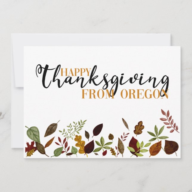 Oregon Fall Foliage Thanksgiving Card (Front)