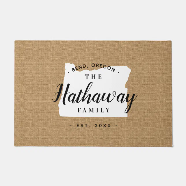 Oregon Family Monogram State Doormat | Zazzle
