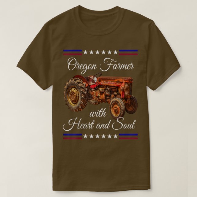 Oregon Farmer Retro  T-Shirt (Design Front)