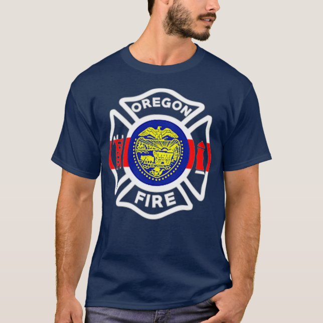 Oregon Fire Department  Firefighters Firemen T-Shirt (Front)
