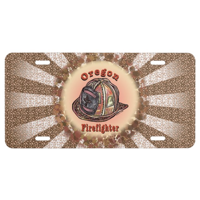 Oregon Firefighter  License Plate  (Front)