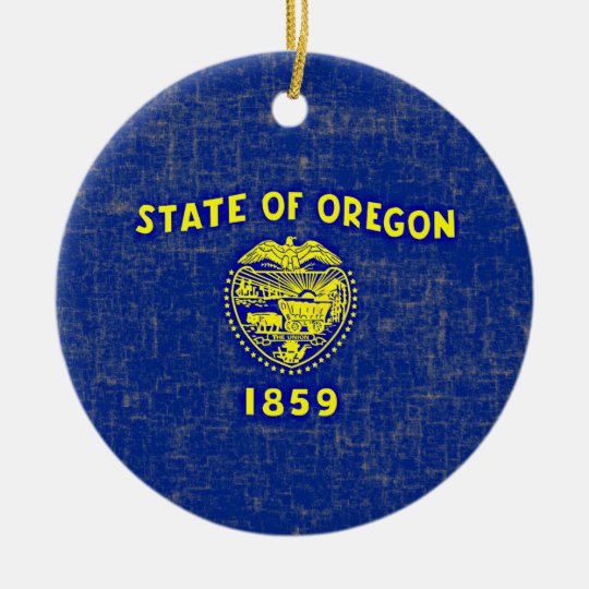 OREGON FLAG CERAMIC ORNAMENT