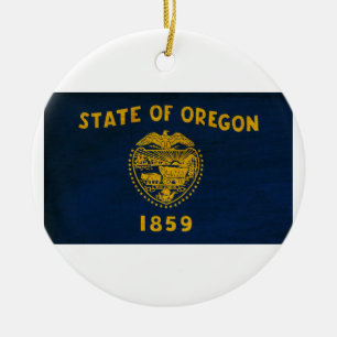 Oregon Flag Ceramic Ornament