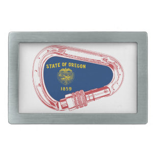 Oregon Flag Climbing Carabiner Belt Buckle