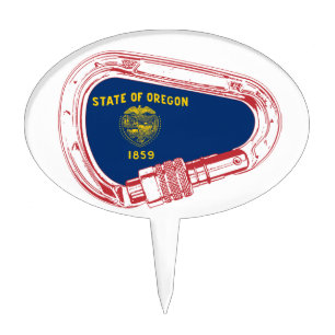 Oregon Flag Climbing Carabiner Cake Topper