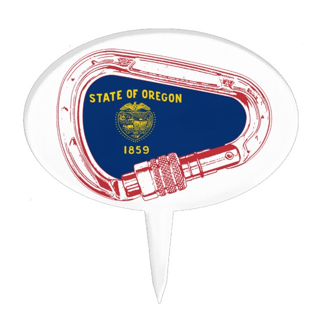 Oregon Flag Climbing Carabiner Cake Topper (Front)