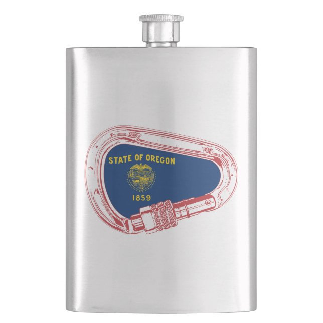 Oregon Flag Climbing Carabiner Flask (Front)