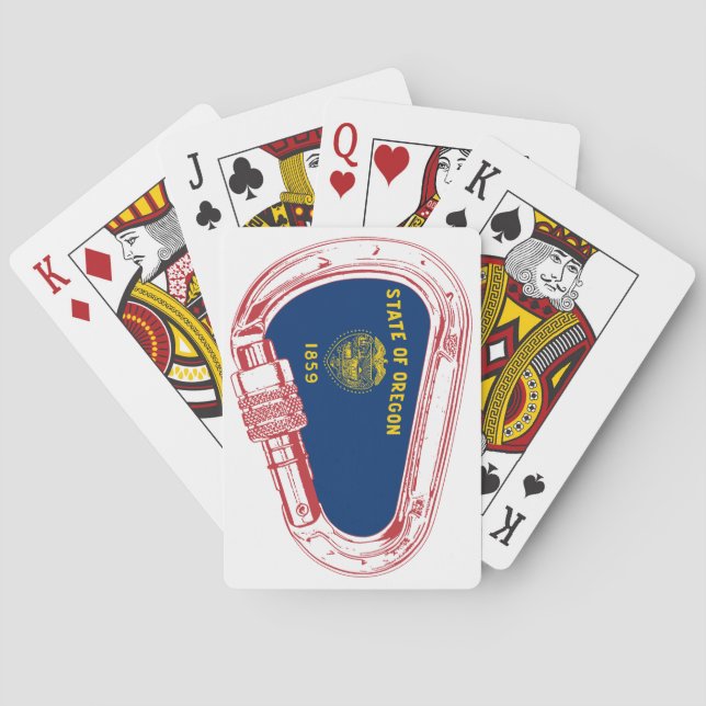 Oregon Flag Climbing Carabiner Poker Cards (Back)